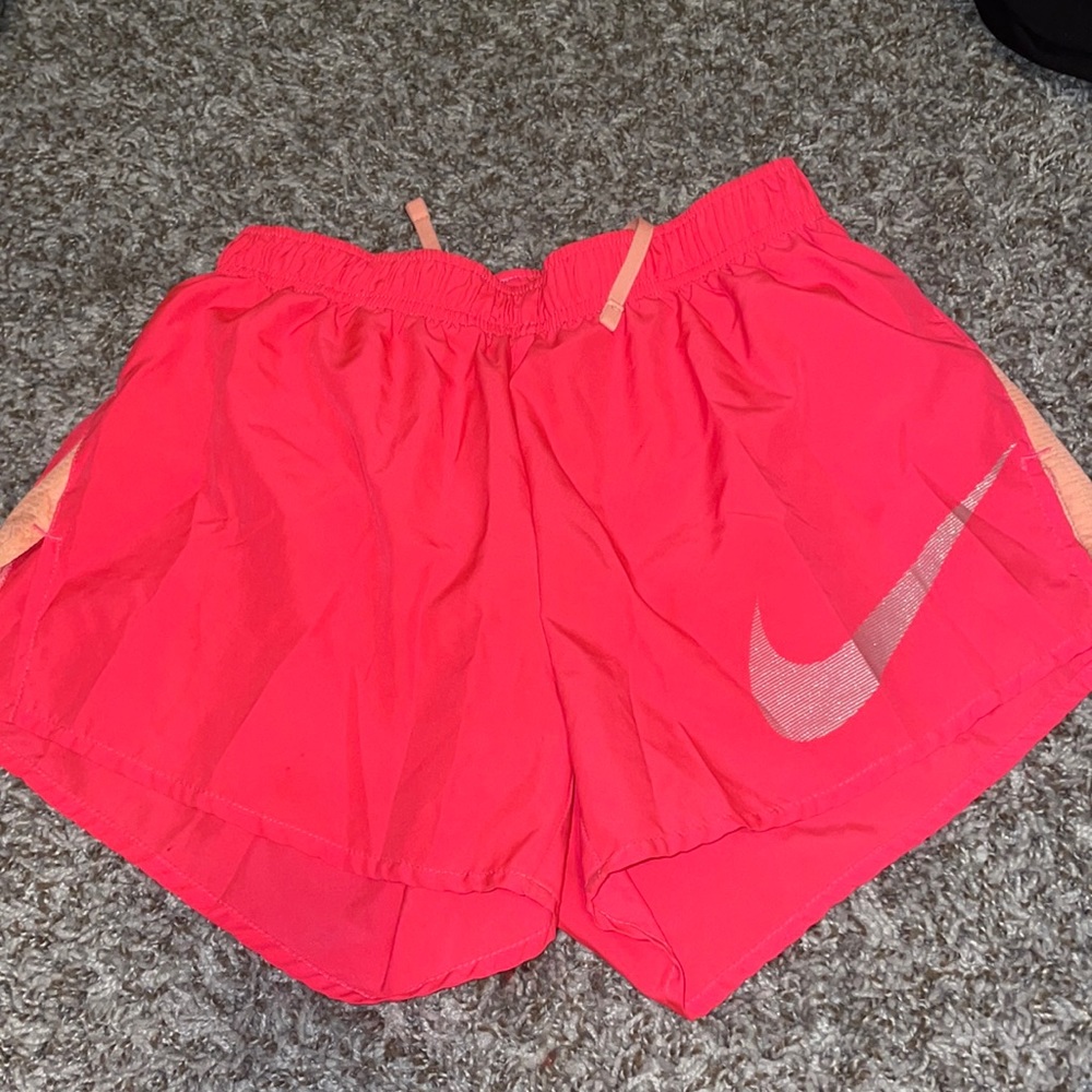 Neon pink/ light orange Nike shorts, Size S